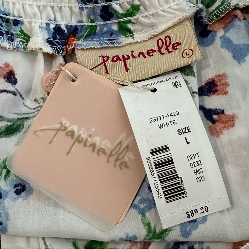 Papinelle Harper Lace Front Cotton Nightie Nightgown White Floral NWT $89 - Picture 12 of 16